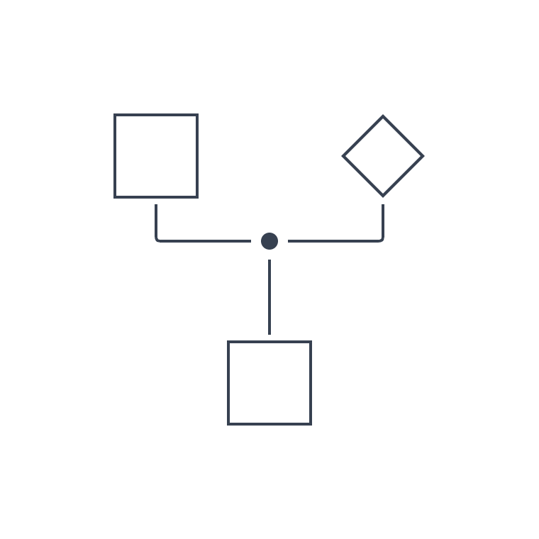 性別不明の人物が親の場合も子の場合も、通常どおり縦線で結びます。